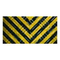 Hazard Stripe Diamond Plate Textured Custom Photo Card