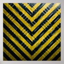 Hazard Stripe Diamond Plate Textured Poster