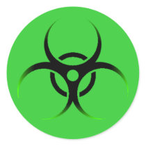 Hazardous Round Stickers