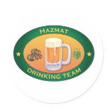 Hazmat Drinking Team Round Sticker