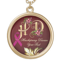 necklace, gold, disease, health, birthday, flowers, ribbon, pink, children, baby, Halskæde med brugerdefineret grafisk design