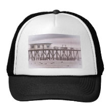HDR Beach Beaches Ocean Sea Scenic Seagull Waves Trucker Hat