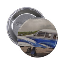 HDR Blue Plane Focal Point 2 in a Distance Pinback Button