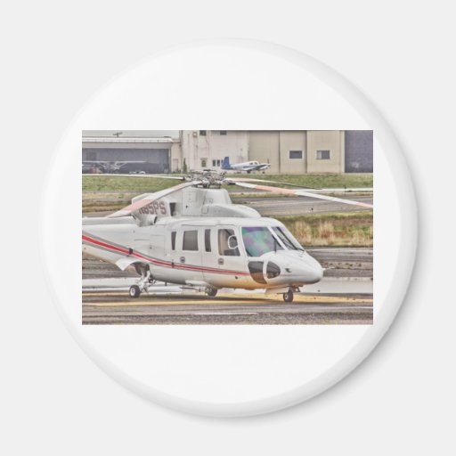 HDR Copter Red Gray Stripes Refrigerator Magnets