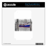 HDR Fishing Boat Black White Color Effect Harbor Skins For iPod Touch 4G