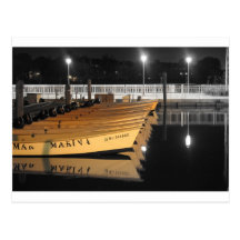 HDR Motor Boats Black White Background Postcard
