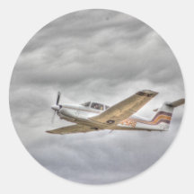 HDR Plane Flying in Cloud Skies Stickers