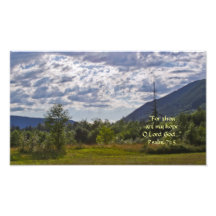 HDR Summer Scene with Clouds w/Scripture Verse Photographic Print