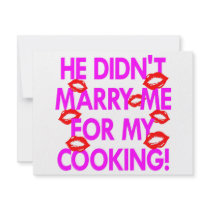 He Didn't Marry Me For My Cooking invitations
