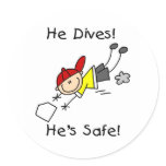 He Dives He's Safe Sticker