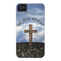 He Has Risen Rugged Cross Sky iPhone 4 Case-Mate Cases