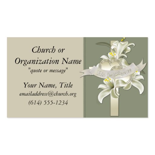 He is Risen Christian Cross Business Cards (front side)