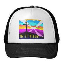 He is risen cross Christian Gift design Trucker Hat
