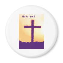 he is risen - cross magnets