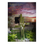 He is risen, Easter religious art posters
