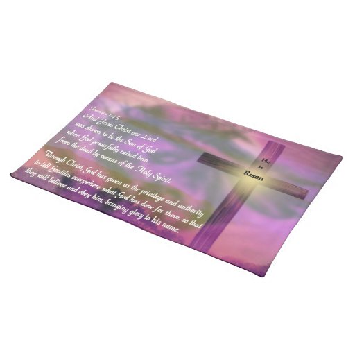 He Is Risen Religious Easter Bible Verse Placemat Zazzle