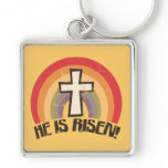 He Is Risen Religious Easter keychains
