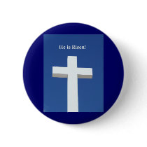 He is Risen!, White cross on Aruba buttons