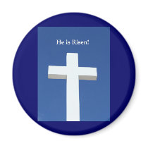 He is Risen!, White cross on Aruba magnets
