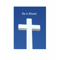 He is Risen!, White cross on Aruba t-shirts