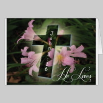 He Lives Easter Card cards