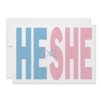 He or She Gender Reveal Party Invites