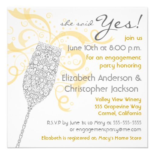 He Popped the Question Champagne Invitation