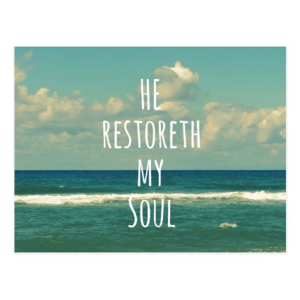 He restoreth my Soul Bible Verse Scripture Post Cards
