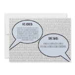 He Said, She Said Binary Code Save the Date Personalized Invitations