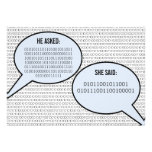 He Said, She Said Binary Code Save the Date Personalized Invitations