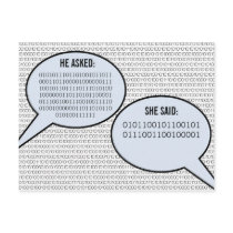 He Said, She Said Binary Code Save the Date Postca Postcard