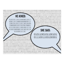 He Said, She Said Binary Code Save the Date Postca Postcard