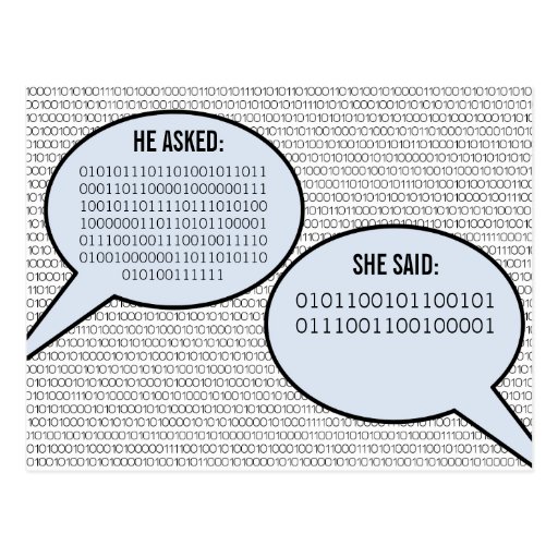 He Said, She Said Binary Code Save the Date Postca Postcard