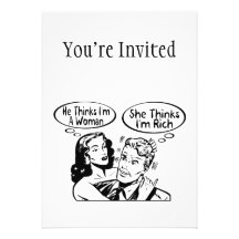 He Thinks She Thinks Invitations