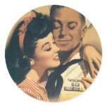 "He Volunteered For Submarine Service" Round Stickers