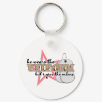 He wears the Uniform keychains by hooah_designs He wears the Uniform keychains