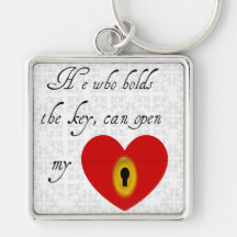 He Who Holds Key Can Open Heart Key Chain