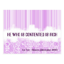 He Who Is Contented Is Rich Postcards