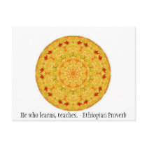 He who learns, teaches. - Ethiopian Proverb Postcards