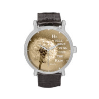 He will come to us like the Rain Bible Verse Wristwatches