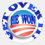 He Won! Round Sticker