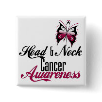 Head and Neck Cancer Awareness Butterfly buttons