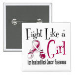 Head and Neck Cancer Cool Retro Fight Like a Girl buttons
