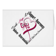 Head and Neck Cancer Faith Hope Love Butterfly Cards