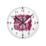 Head and Neck Cancer Fight To Win Round Wallclocks