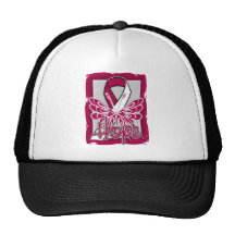 Head and Neck Cancer Hope Butterfly Portrait Trucker Hat