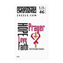 Head and Neck Cancer Hope Love Faith Prayer Cross Postage