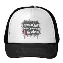 Head and Neck Cancer I Fought Conquered Won Hats