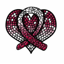 Head and Neck Cancer Mosaic Heart Ribbon Sculpture photo sculptures by giftsforawareness Head and Neck Cancer Mosaic Heart Ribbon Sculpture photo sculptures