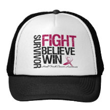 Head and Neck Cancer Survivor Fight Believe Win Mo Mesh Hats